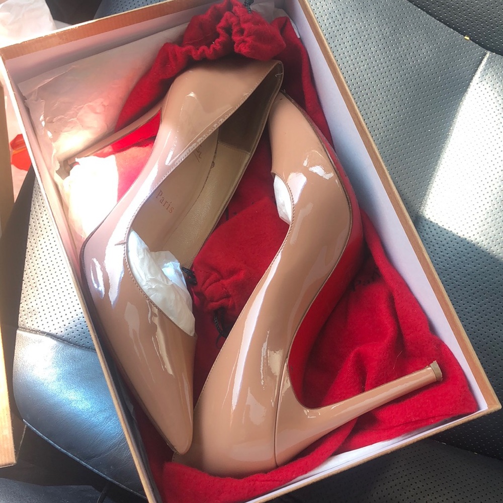 Christian Louboutin Pigalle 100 patent calf (nude)